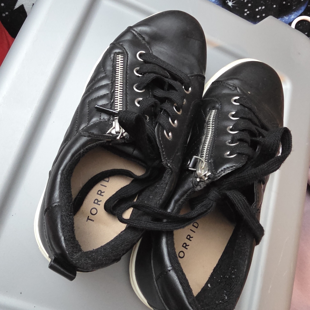 Torrid Black Sneakers with Silver Accents